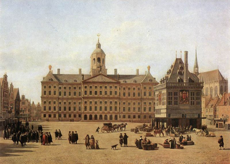 Piazza Dam agli inizi del 1800